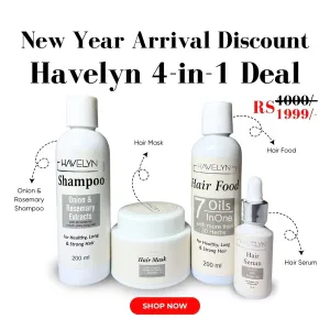 4 in 1 Havelyn deal - Includes Hair Food Oil, Onion & Rosemary Extracts Hair Shampoo, Hair Serum and Hair Mask.